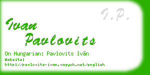 ivan pavlovits business card